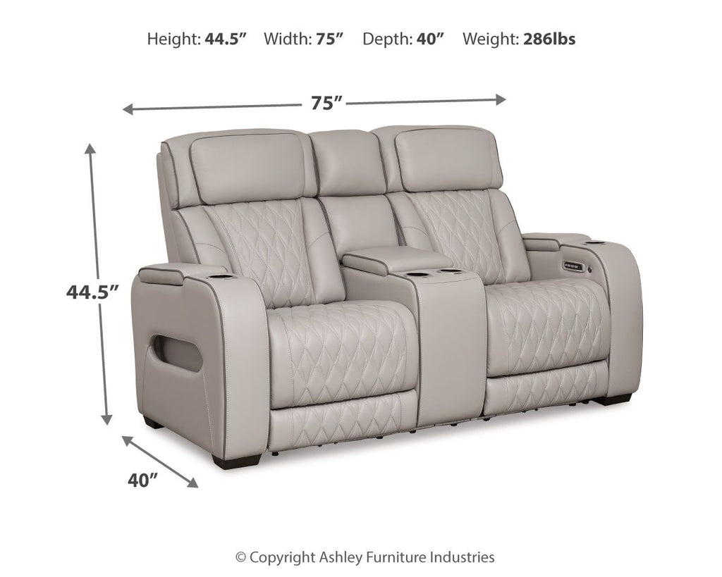 Boyington Power Reclining Loveseat with Console & Adjustable Headrests