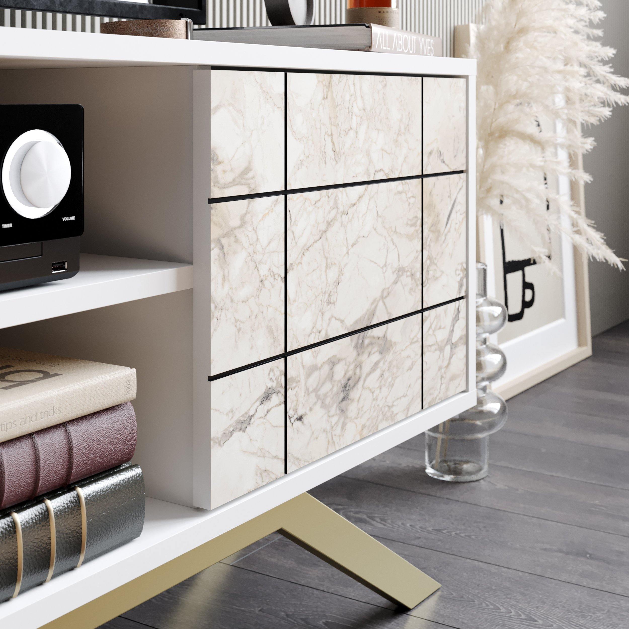 North 51" TV Stand & Media Console with Cabinet and Shelves