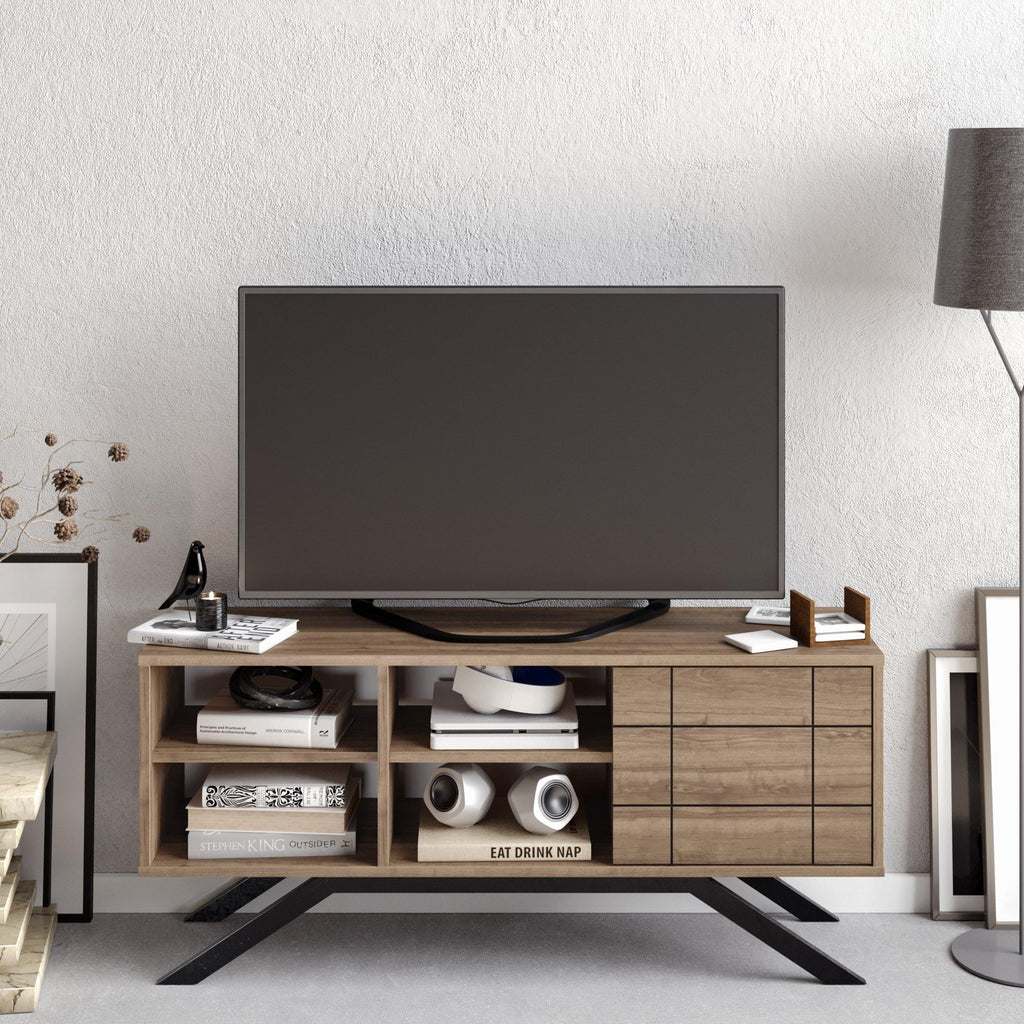 North 51" TV Stand & Media Console with Cabinet and Shelves