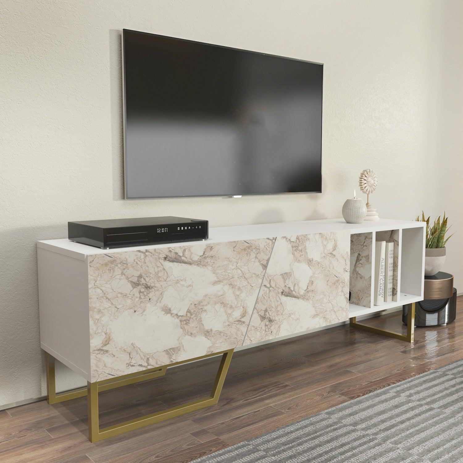 Linossa 59" Modern TV Stand & Media Console – Fits TVs Up to 65"