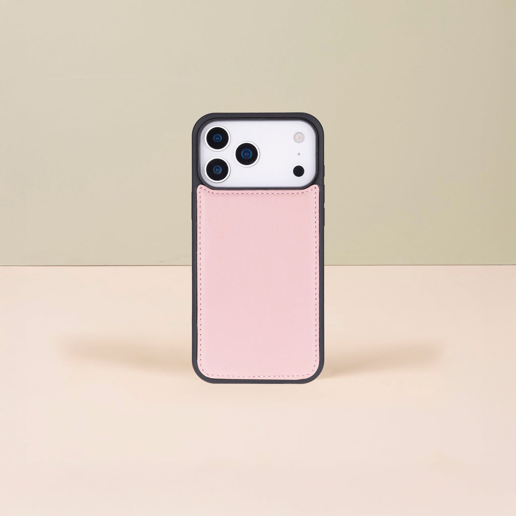 Leather iPhone 18 Pro Max Wallet Case – Pink - Austin