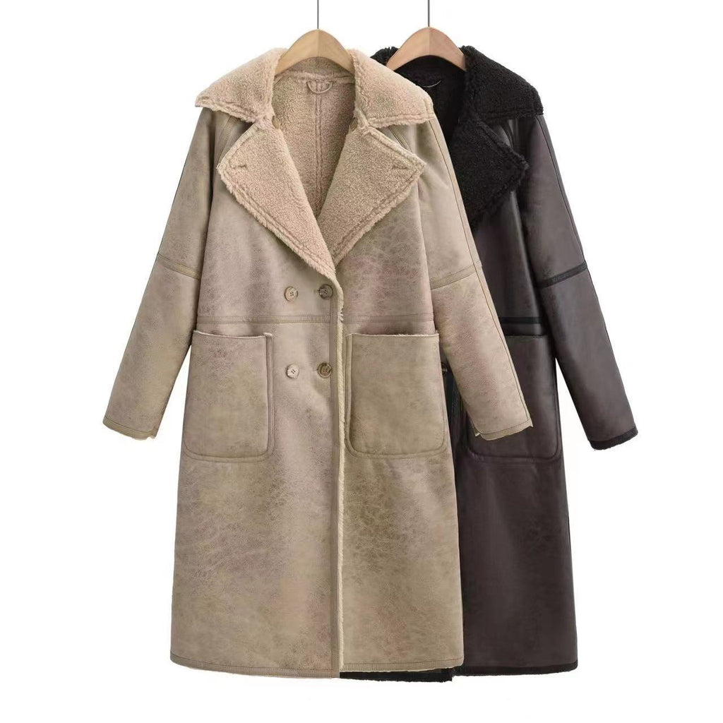 Women’s Belted Double-Breasted Winter Trench Coat – Elegant Warmth & Timeless Style