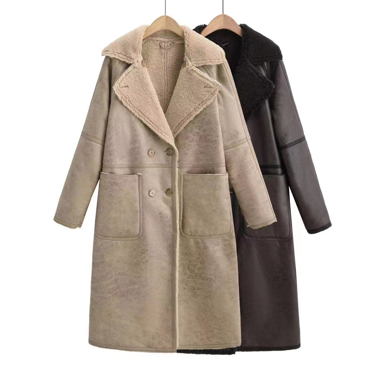 Women’s Belted Double-Breasted Winter Trench Coat – Elegant Warmth & Timeless Style