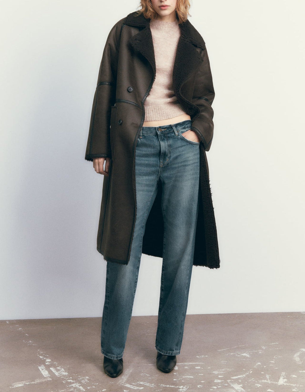 Women’s Belted Double-Breasted Winter Trench Coat – Elegant Warmth & Timeless Style
