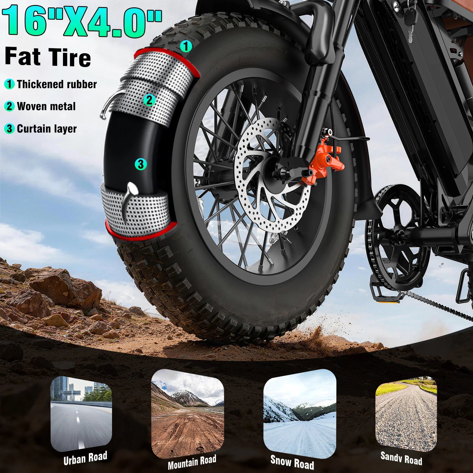 🔥🔥🔥1200W All-terrain Electric Motorcycle, 48V18Ah Adult Electric Dirt Bike, 28MPH, 5-speed Variable Speed, Load Capacity of 500LBS