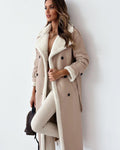 Women’s Belted Double-Breasted Winter Trench Coat – Elegant Warmth & Timeless Style