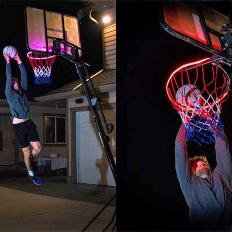 LED Basketball Hoop Light – Solar-Powered Color-Changing Rim Light with Motion Sensor
