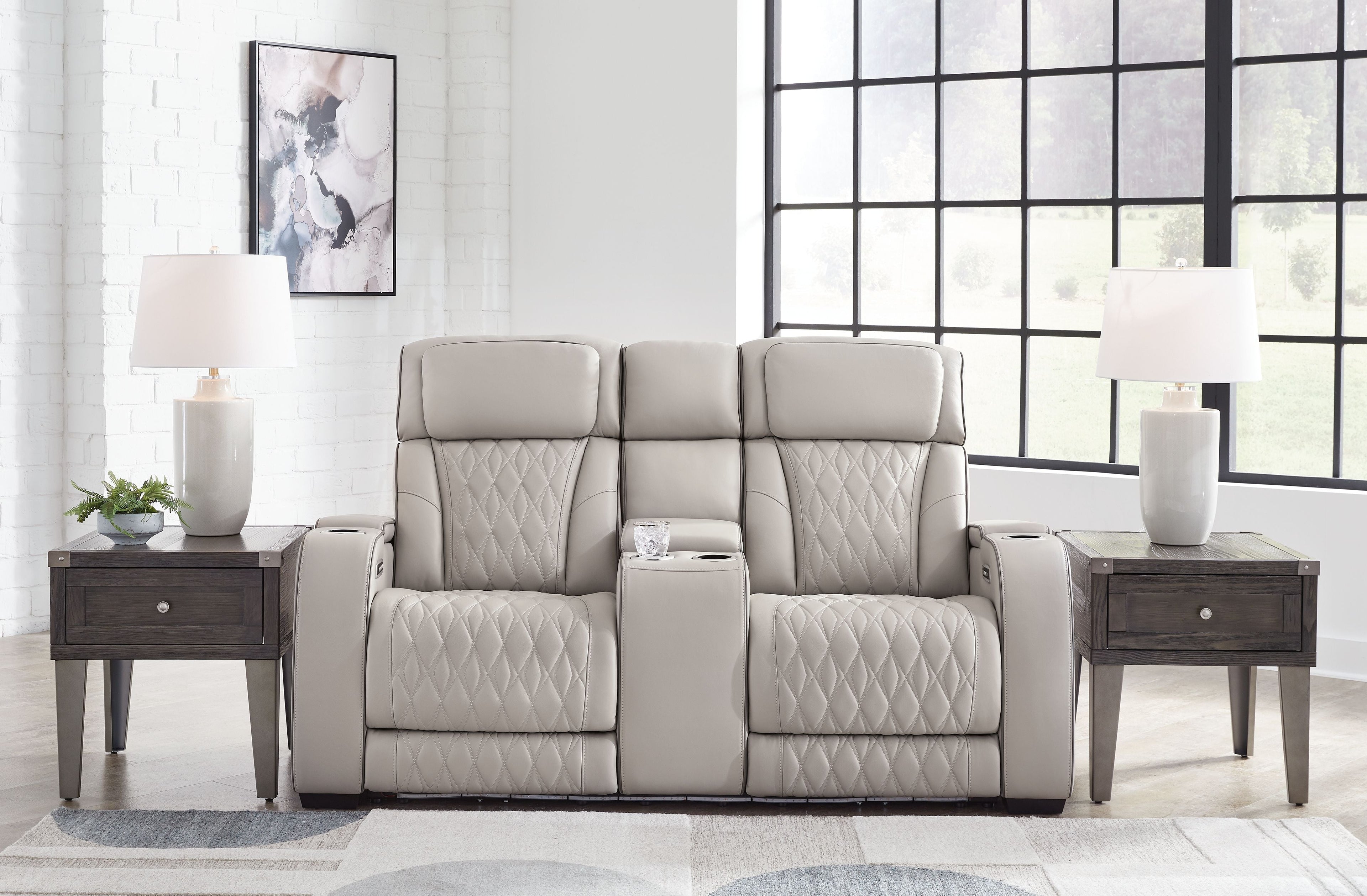 Boyington Power Reclining Loveseat with Console & Adjustable Headrests