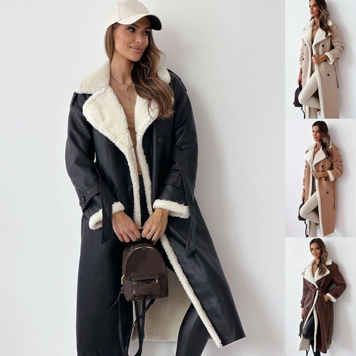 Women’s Belted Double-Breasted Winter Trench Coat – Elegant Warmth & Timeless Style
