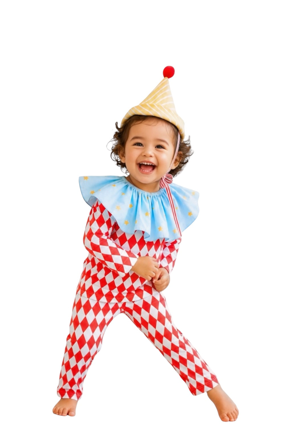 🎪🤡 Vintage Harlequin Clown Costume for Kids – Circus Halloween Costume 🎃