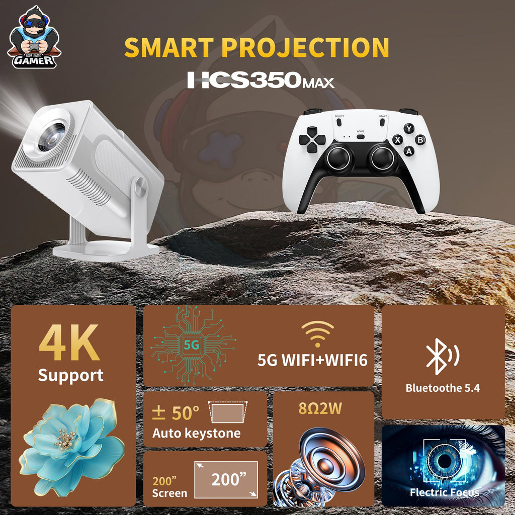 Mini Game Console Android WiFi Gamepad – 4K HD Projector Gaming System