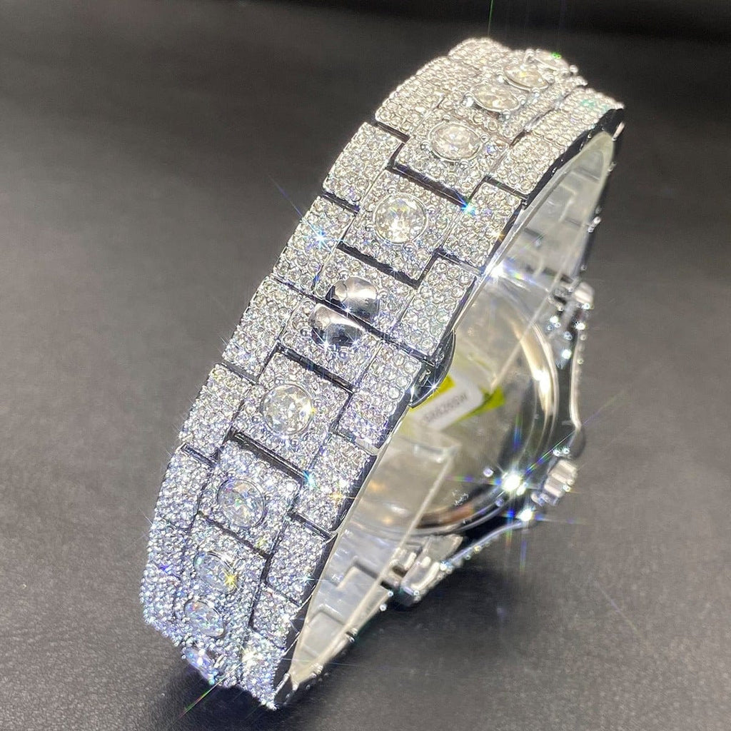 Men's Diamond-Encrusted Hip-Hop Watch – Luxury Style That Commands Attention