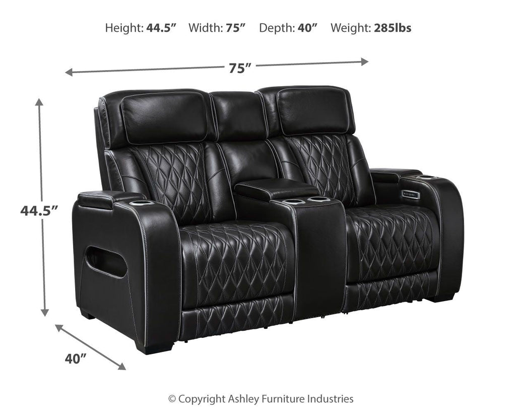 Boyington Power Reclining Loveseat with Console & Adjustable Headrests