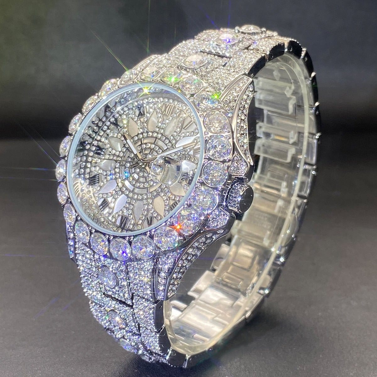 Men's Diamond-Encrusted Hip-Hop Watch – Luxury Style That Commands Attention