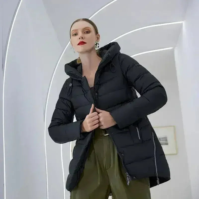 Women's Warm Hooded Winter Coat – Casual Parka Jacket