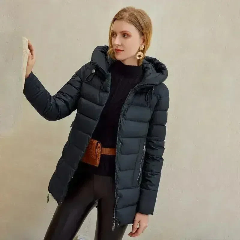 Women's Warm Hooded Winter Coat – Casual Parka Jacket