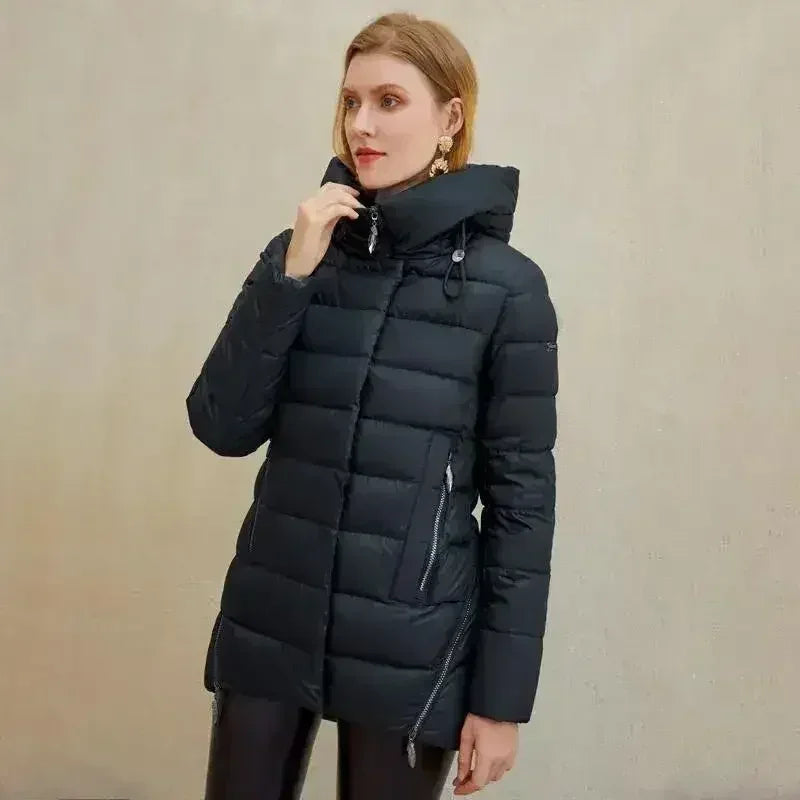 Women's Warm Hooded Winter Coat – Casual Parka Jacket