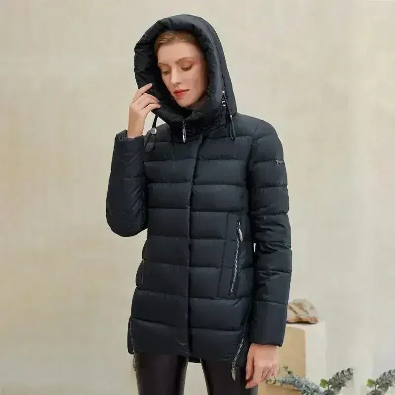 Women's Warm Hooded Winter Coat – Casual Parka Jacket