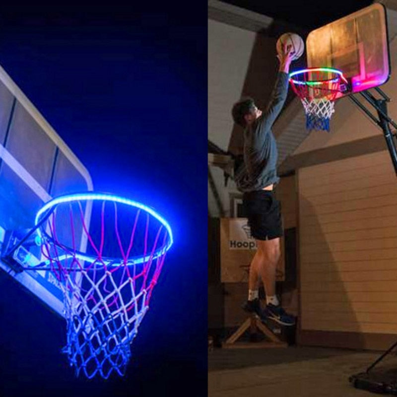 LED Basketball Hoop Light – Solar-Powered Color-Changing Rim Light with Motion Sensor