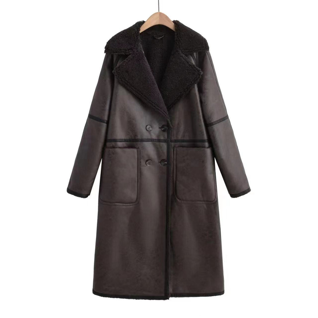 Women’s Belted Double-Breasted Winter Trench Coat – Elegant Warmth & Timeless Style