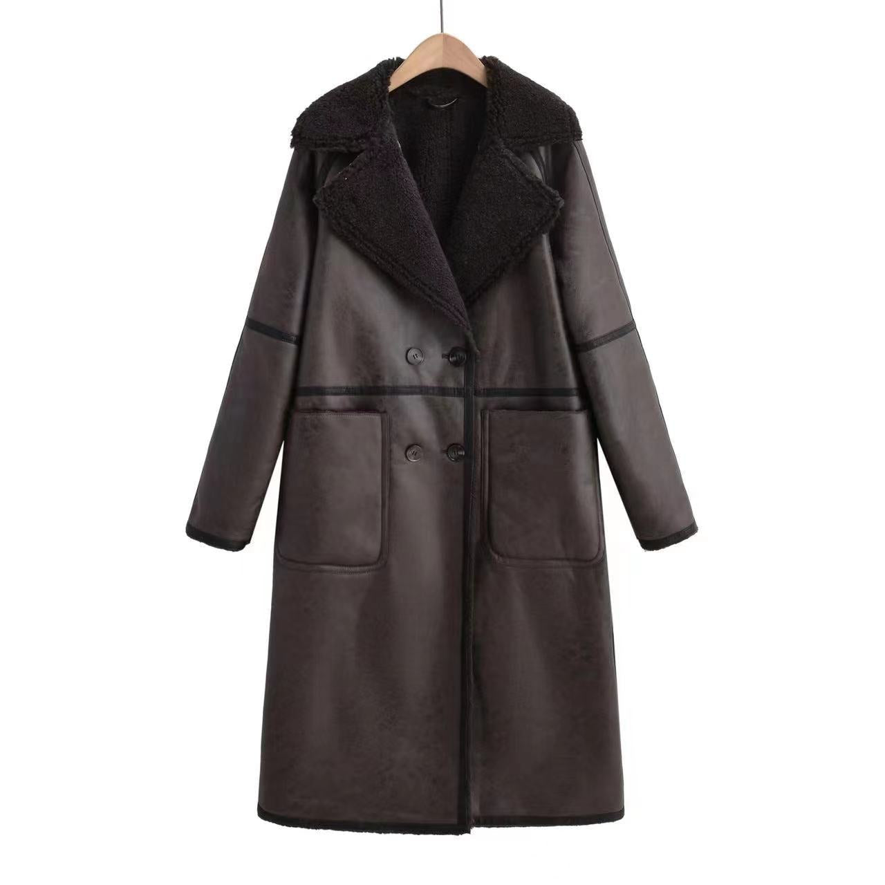 Women’s Belted Double-Breasted Winter Trench Coat – Elegant Warmth & Timeless Style