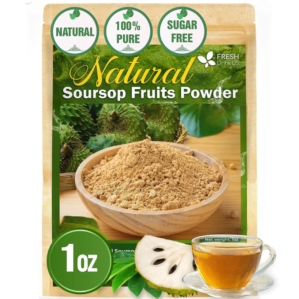Premium Soursop Graviola Fruit Tea Bags, Tea Powder, 100% Natural and Pure from Soursop Fruits, Handmad3e, Made With Natural Materials-Corn Fiber Tea Bag, Sugar/Caffeine/Gluten Free, Hoja Guanabana Tea