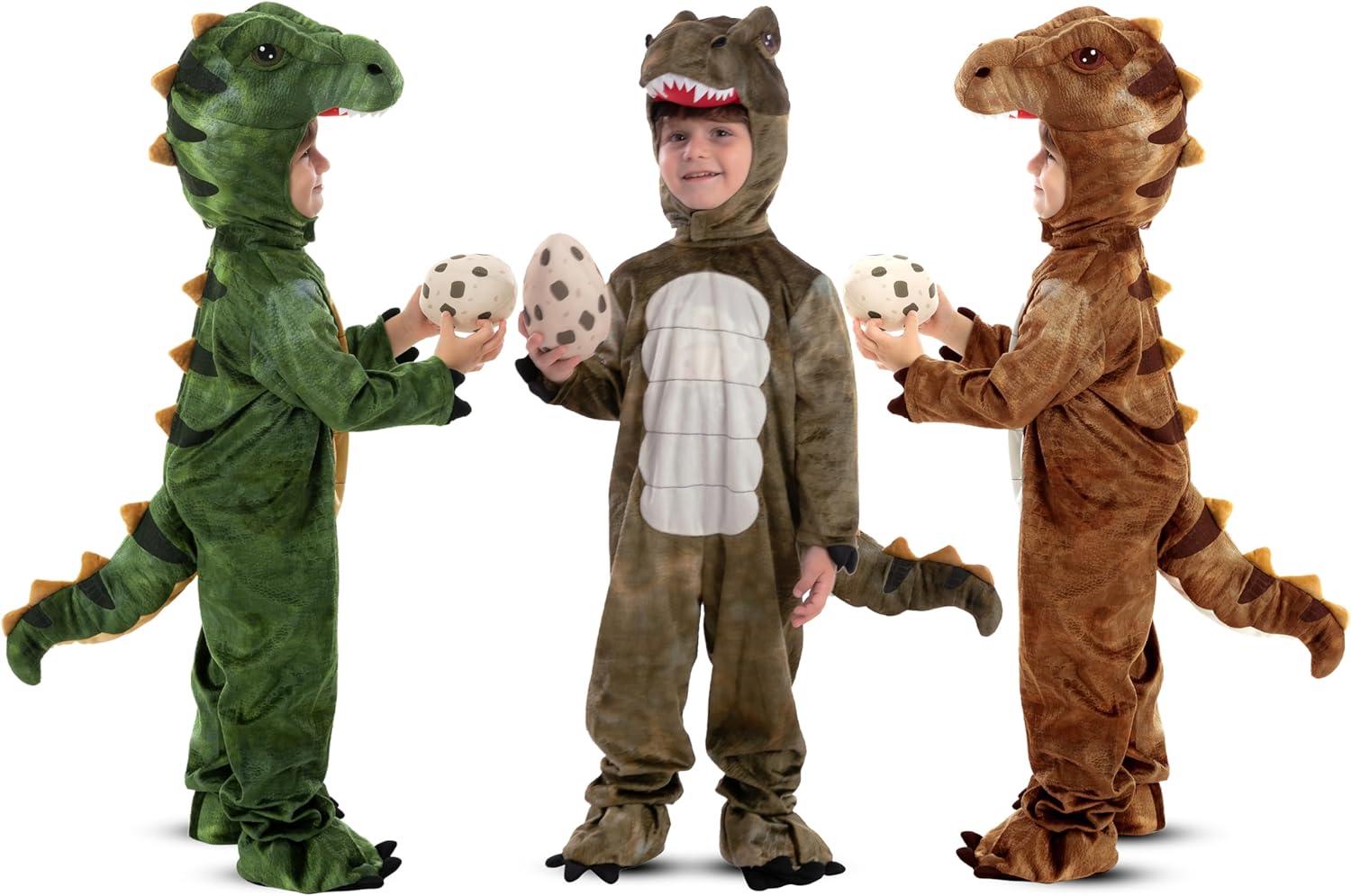 🦖 Realistic T-Rex Costume for Kids & Toddlers – Dinosaur Jumpsuit with Egg