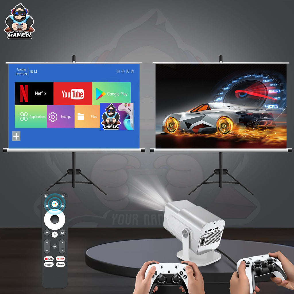 Mini Game Console Android WiFi Gamepad – 4K HD Projector Gaming System