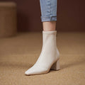 Soft Leather Zip-Back Velvet-Lined Skinny Boots – Sleek Heels