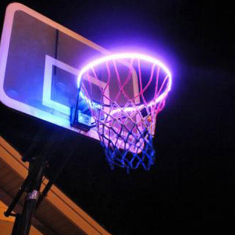 LED Basketball Hoop Light – Solar-Powered Color-Changing Rim Light with Motion Sensor