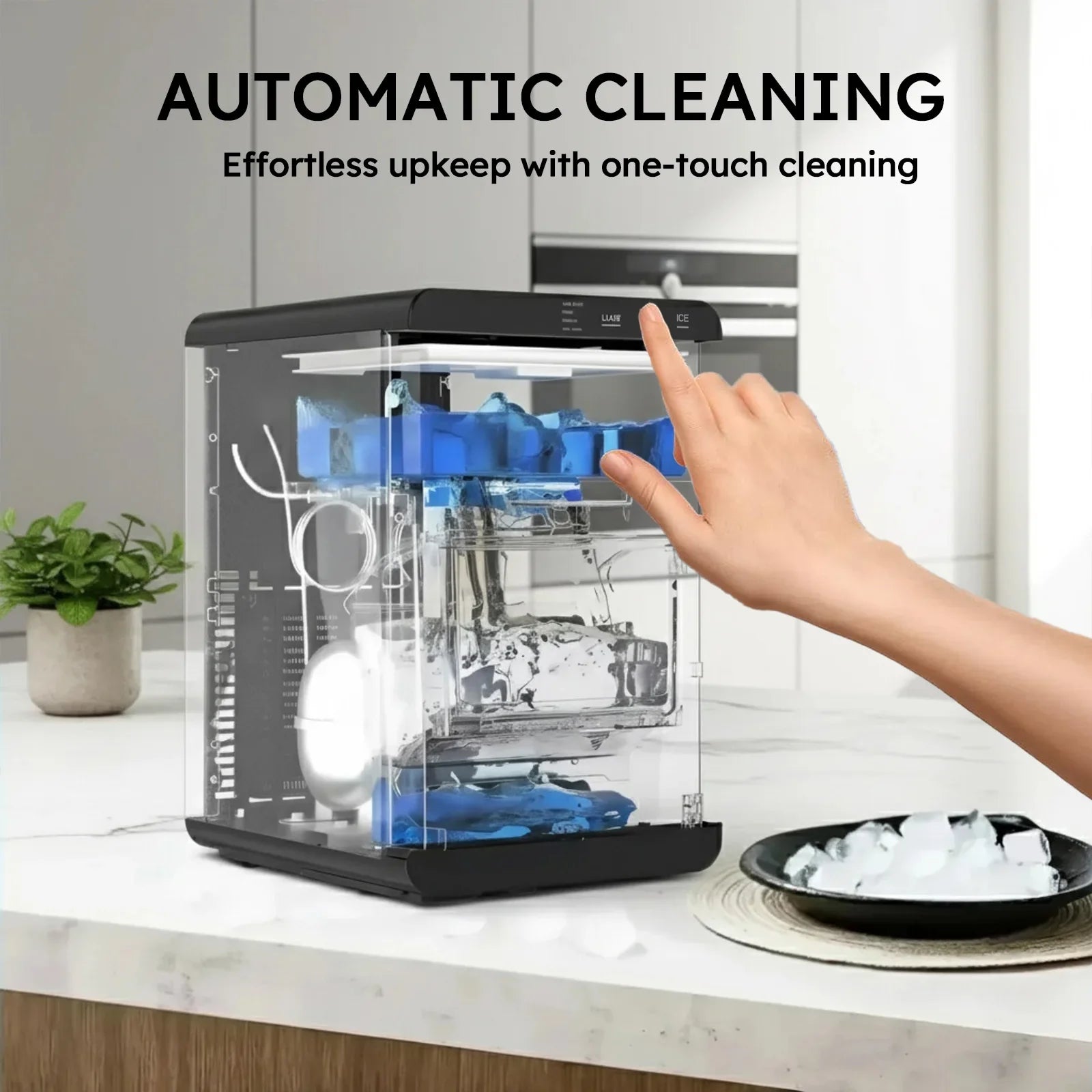 SHICUO Nugget Ice Maker Countertop – 44 lbs Per Day | Self-Cleaning