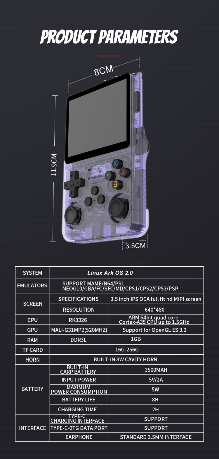 R36S Portable Handheld Retro Arcade Joystick – All-in-One Open-Source Gaming Console