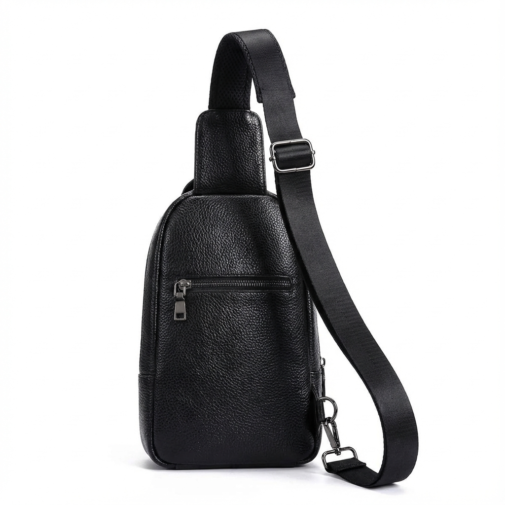 Men's Croc-Embossed Leather Sling Bag – Executive Commuter Carry