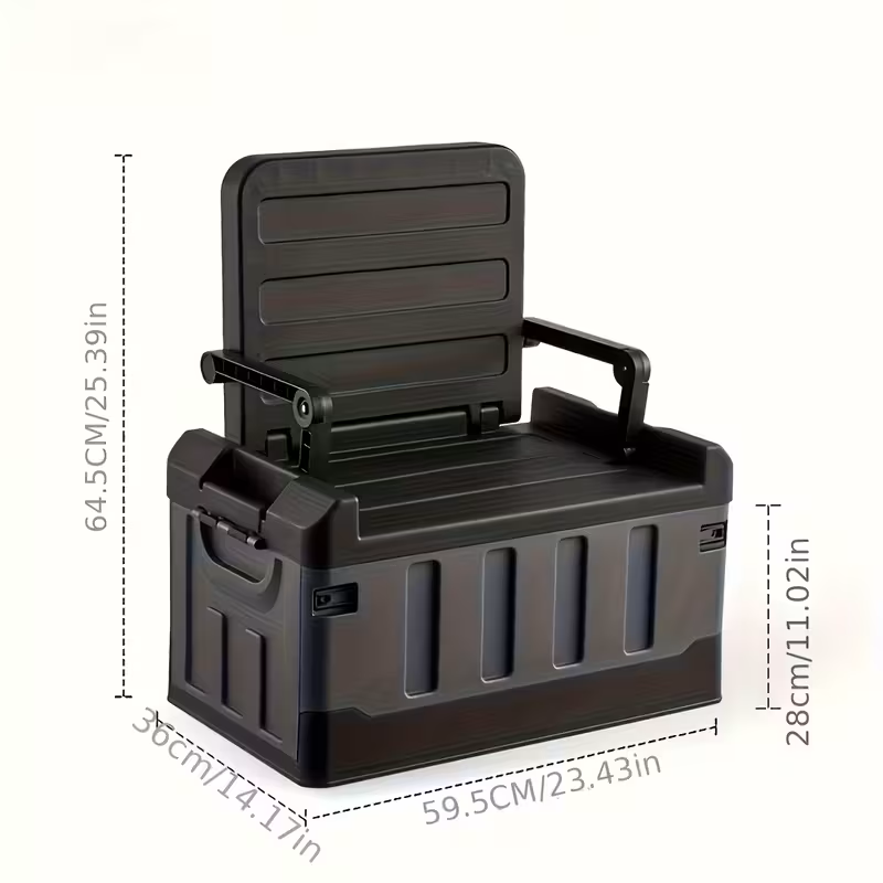 Foldable Camping Stool with Backrest & Storage Bag Portable Fishing Seat Outdoor Chair