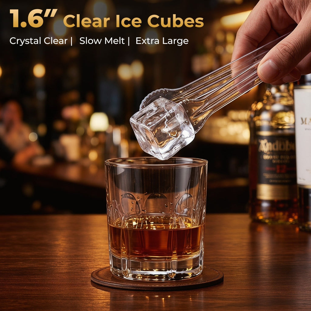 🧊 Countertop Ice Maker – 1.6" Clear Ice Cubes | 26 lbs/Day