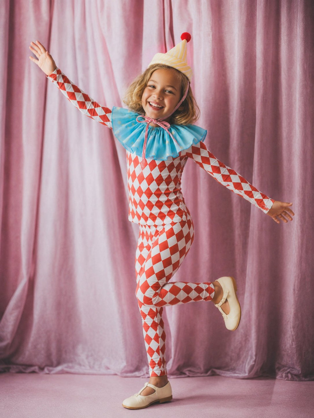 🎪🤡 Vintage Harlequin Clown Costume for Kids – Circus Halloween Costume 🎃