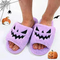 🎃🧡 Halloween Pumpkin Fuzzy Slippers – Soft Plush Cozy Open-Toe Women’s Slides