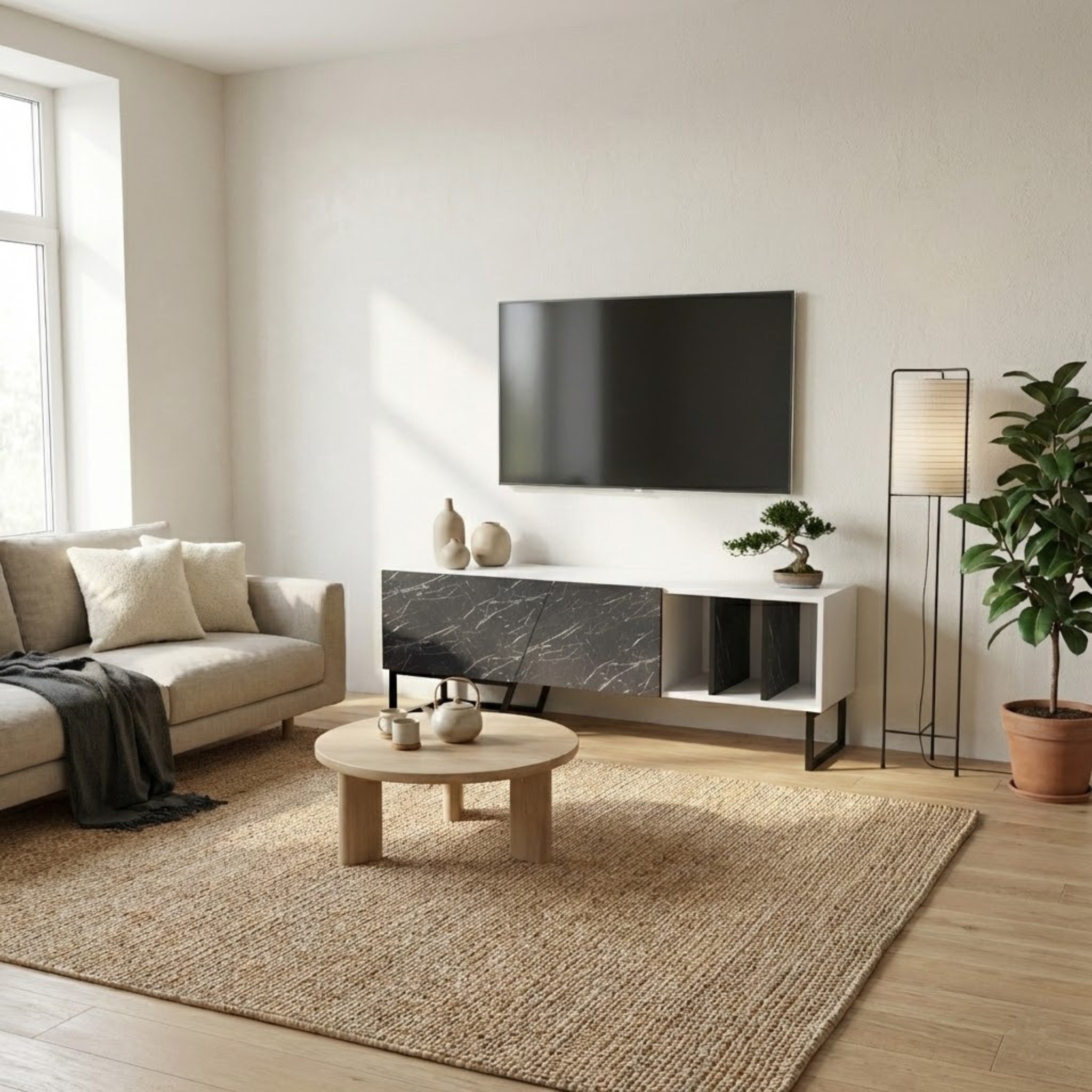 Linossa 59" Modern TV Stand & Media Console – Fits TVs Up to 65"