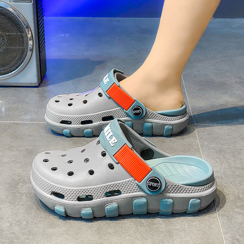 2024 Summer Children's Clogs for Boys, Non-Slip Soft Sole Sandals, Dual-Purpose Closed-Toe Slippers, Lightweight Non-Slip for Older Kids