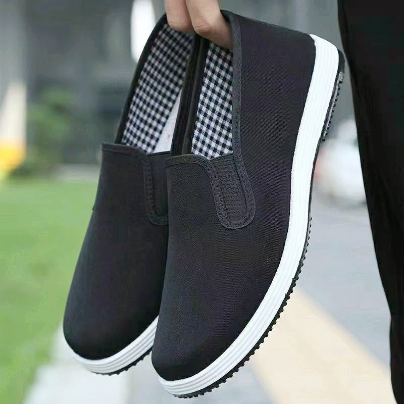 Old Beijing Casual Cloth Shoes For Driving Exercise Running Comfortable Breathable Soft Sole Wear-resistant Non-slip Black Cloth Shoes