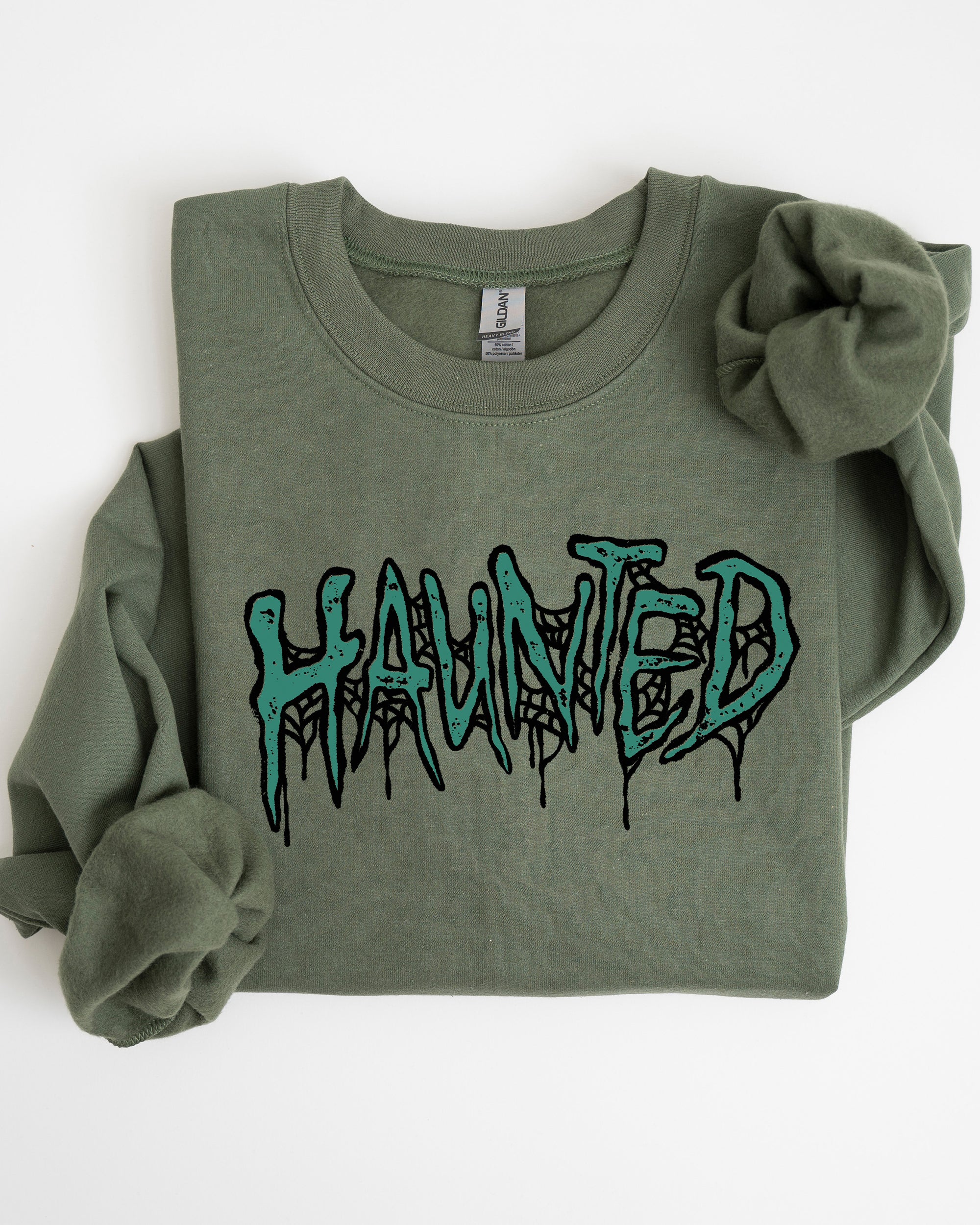 💀👻 Haunted Skeleton Ghost Western Witch Skull Halloween Sweatshirt – All Hallows’ Eve Graphic