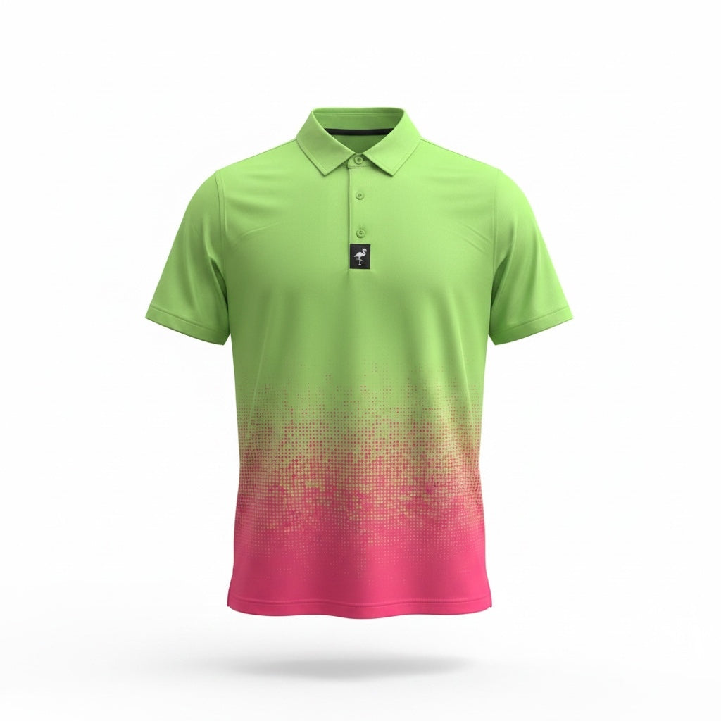 Men’s Watermelon Sunset Performance Golf Polo — Limited Availability