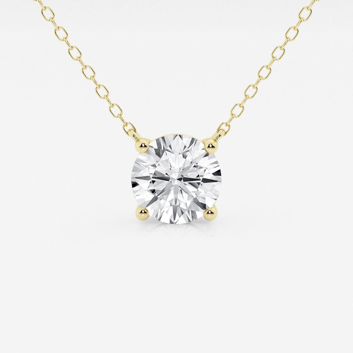 3.00 CT Lab-Grown Round Diamond Floating Solitaire Pendant – 14K White or Yellow Gold