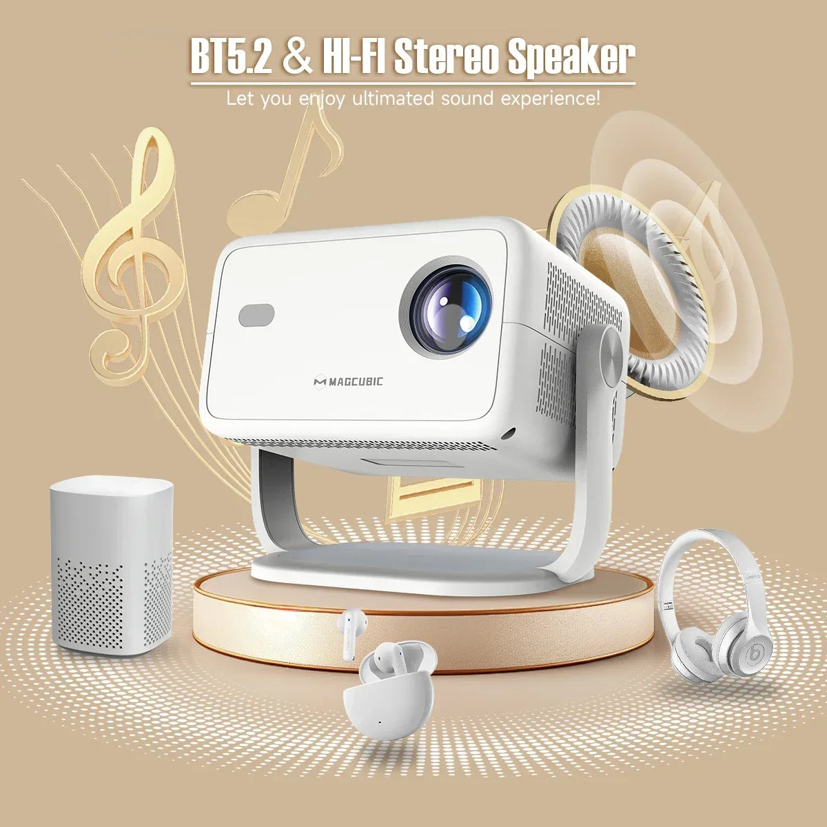 🎬 4K Portable Projector with Auto Focus – Big-Screen Entertainment Anywhere