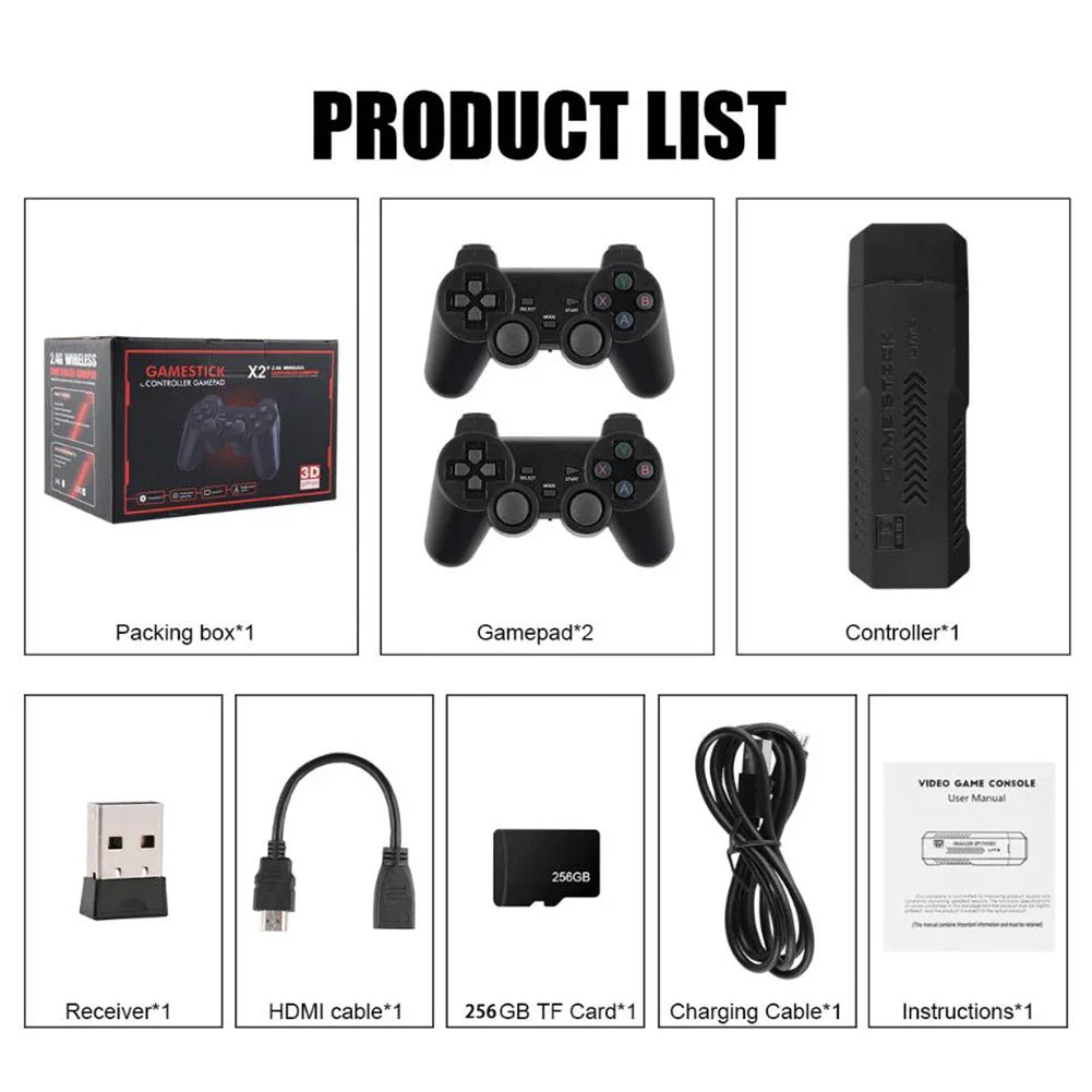 58,000 Games Handheld Console – 256GB 4K TV Wireless Gamepad
