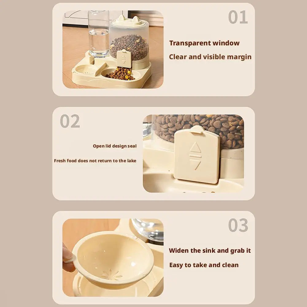 Automatic Cat/Dog Feeder And Waterer All-in-One Pet Food Water Dispenser Large Capacity Food Storage Dispenser Pet Supplies