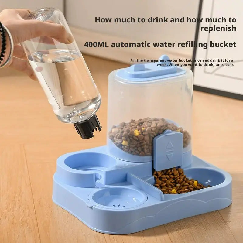 Automatic Cat/Dog Feeder And Waterer All-in-One Pet Food Water Dispenser Large Capacity Food Storage Dispenser Pet Supplies