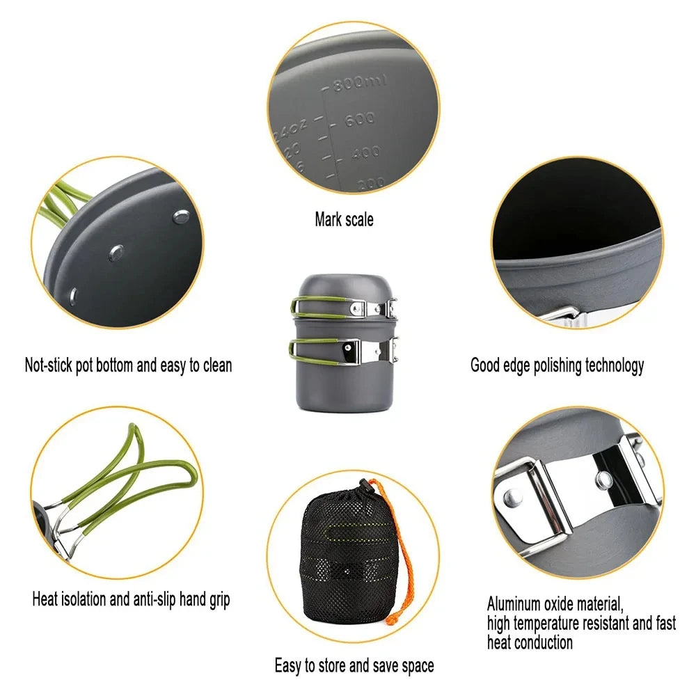 Ultralight Camping Cookware Mess Kit – Outdoor Cooking Made Easy