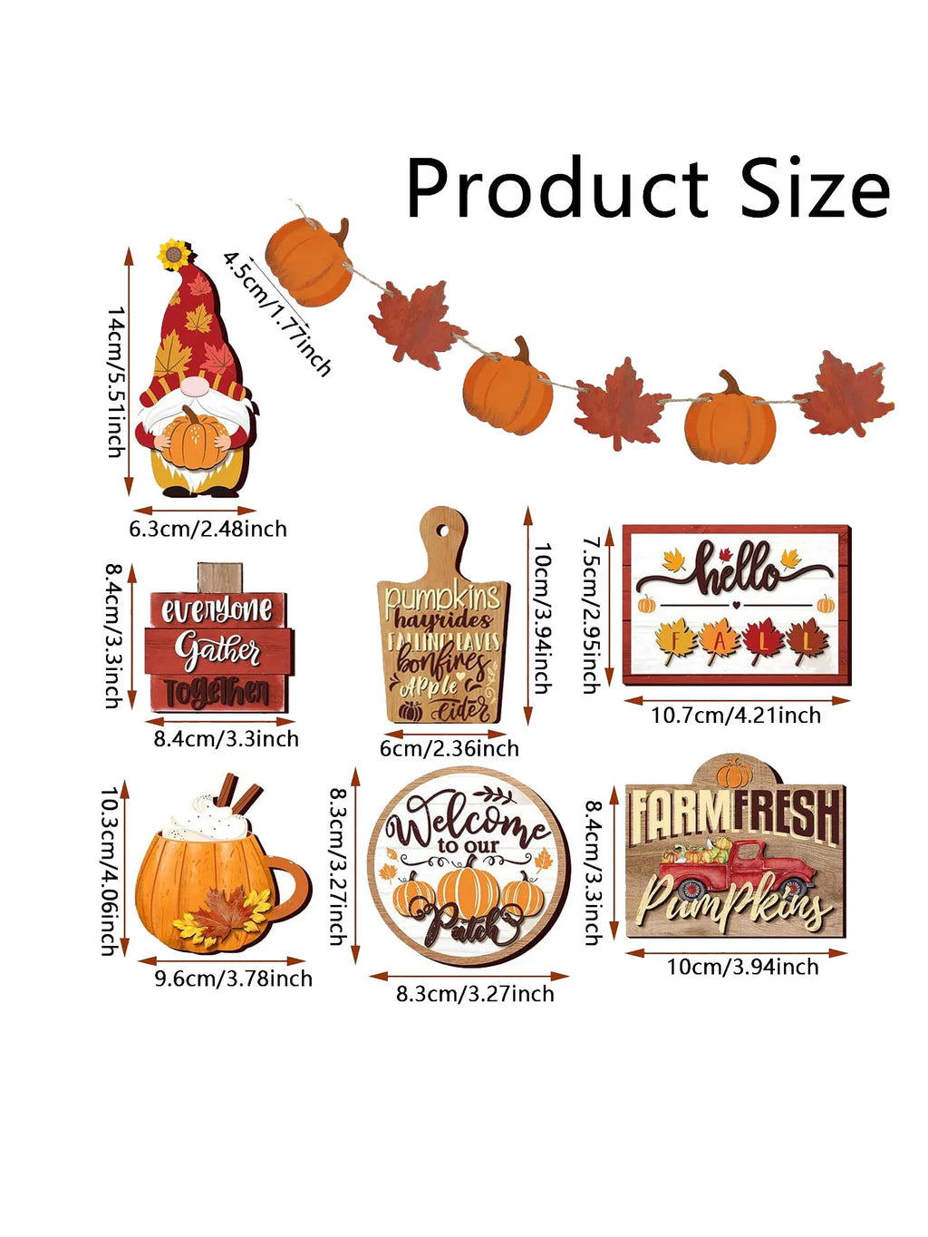 🍂 Fall Harvest Wooden Tiered Tray Decor Set – Farmhouse Autumn Charm