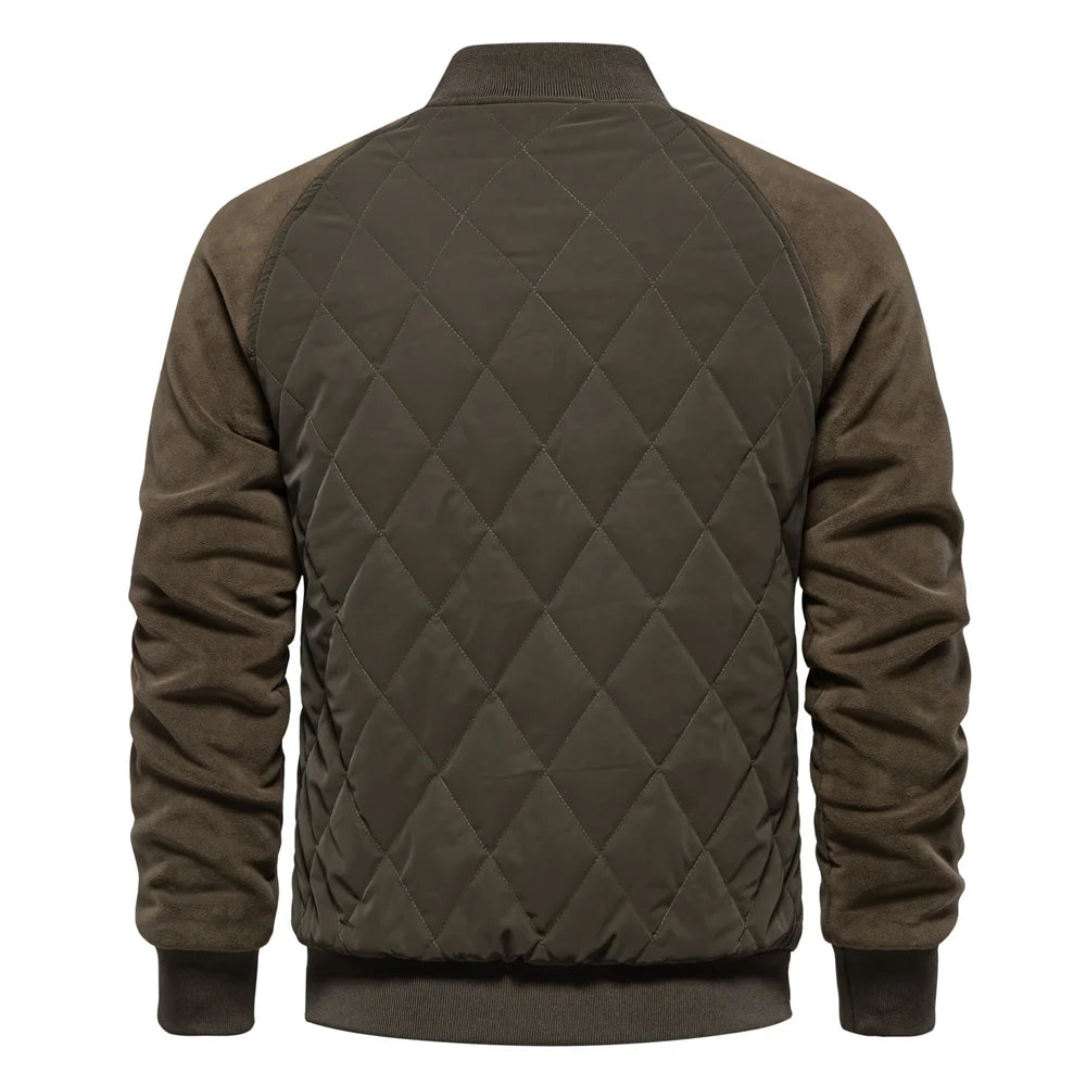 AIOPESON Men’s Patchwork Fleece-Lined Baseball Bomber Jacket – Warm Winter Coat